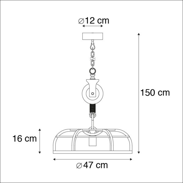 Industriële hanglamp zwart staal - Camelot - Afbeelding 3