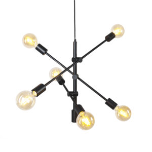 hanglampen hanglamp zwart Sydney Staal Zwart Zie je deze jouw woning al is een lamp waar ongetwijfeld alle blikken op gericht gaan Het speelse ontwerp zeer