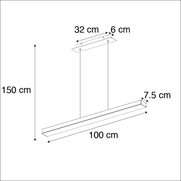 Hanglamp zwart vier staps dimbaar incl. LED met touch dimmer - Oganda - Afbeelding 3