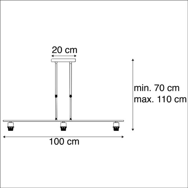 Hanglamp zwart zonder kap - Combi 3 Deluxe - Afbeelding 3