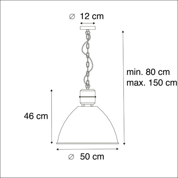 Industriele hanglamp roest - Flynn - Afbeelding 3