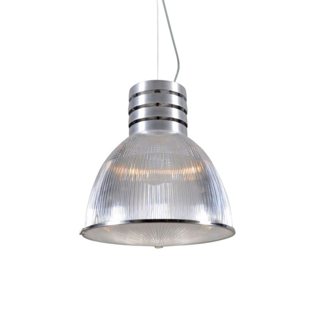 hanglampen Industriele hanglamp staal Industry KunststofStaal Transparant Stoere met transparante kunststof ribbelkap. Prachtig afgewerk een kap aan de