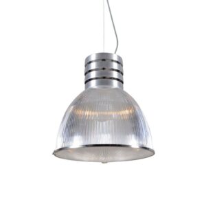 hanglampen Industriele hanglamp staal Industry KunststofStaal Transparant Stoere met transparante kunststof ribbelkap. Prachtig afgewerk een kap aan de
