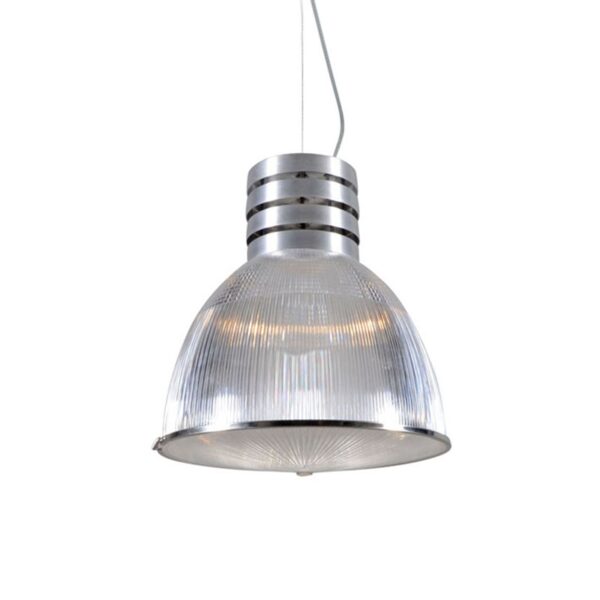 hanglampen Industriele hanglamp staal Industry KunststofStaal Transparant Stoere met transparante kunststof ribbelkap. Prachtig afgewerk een kap aan de