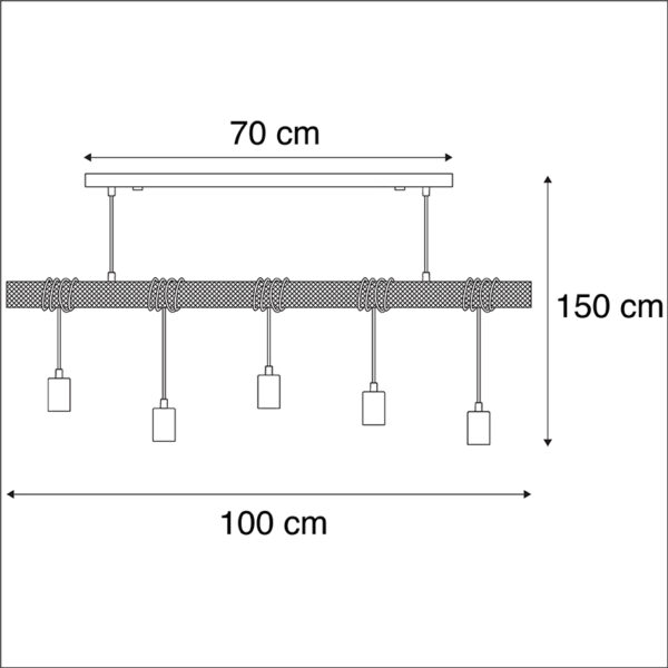 Industriele hanglamp zwart - Gallow - Afbeelding 3