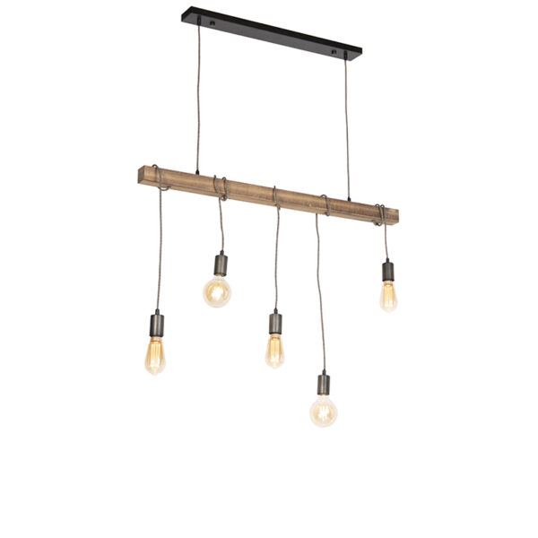 hanglampen Industriele hanglamp zwart Gallow HoutStaal Bruin Ben je op zoek naar een stoere Stop dan nu met zoeken deze is precies wat Door het gebruik van