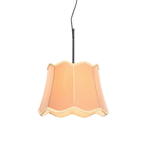 hanglampen Klassieke hanglamp zwart met lampenkap goud Nona StofStaal Ga voor klassiek boven de eettafel onze hanglamp. Een gezellige toevoeging maar ook in