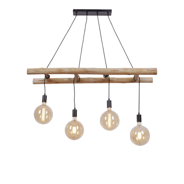 hanglampen Landelijk hanglamp hout Scala HoutStaal Bruin De is een sfeervolle mooi afgewerkt in en tijdloze zwarte kleur. Een stoere uitstraling nodig boven je
