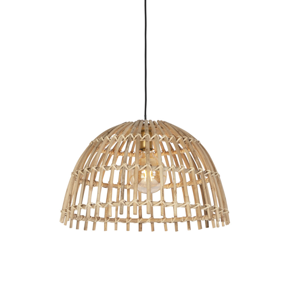 hanglampen Landelijke hanglamp bamboe 55 cm Cane Magna BamboeStaal Beige De is een prachtige lamp om te Door het materiaalgebruik van in combinatie met open