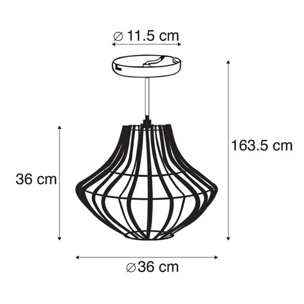Landelijke hanglamp bamboe 36 cm - Canna - Afbeelding 3