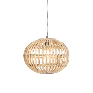 hanglampen Landelijke hanglamp bamboe 40 cm Canna BamboeStaal Naturel Een sfeervolle eyecatcher in Deze is een landelijke gemaakt van combinatie met staal. De