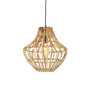 hanglampen Landelijke hanglamp bamboe 36 cm Canna BamboeStaal Naturel Haal natuurlijke sferen in huis met de Canna. Doordat hij gemaakt is van zwart staal het