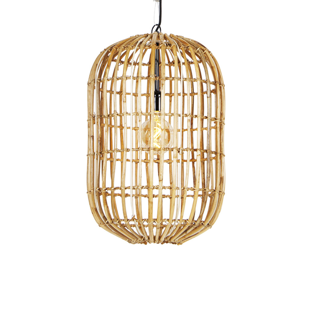 hanglampen Landelijke hanglamp bamboe 53 cm Canna BamboeStaal Naturel De collectie is er een om verliefd op te prachtige warme tinten maken jouw interieur heel