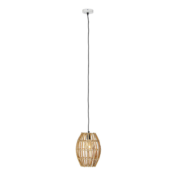 Landelijke hanglamp bamboe met wit - Canna Capsule - Afbeelding 2