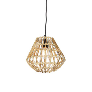hanglampen Landelijke hanglamp bamboe met wit Canna Diamond BamboeStaal Naturel Een stijlvolle en rustgevende toevoeging in dat is onze Echt iets voor