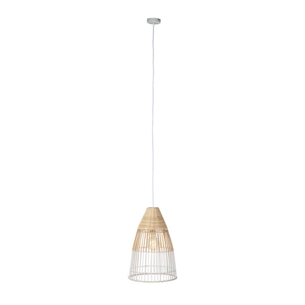 Landelijke hanglamp bamboe en wit - Bamboo - Afbeelding 2