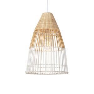 hanglampen Landelijke hanglamp bamboe en wit Bamboo Bamboe Bruin Haal de natuur in huis met onze Hij hoort helemaal thuis een landelijk interieur hoewel het ook