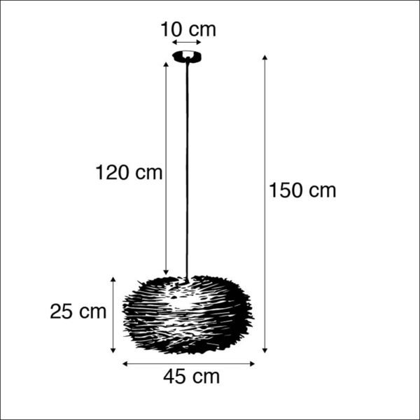 Landelijke hanglamp bruin rotan - Hatch 45 - Afbeelding 2