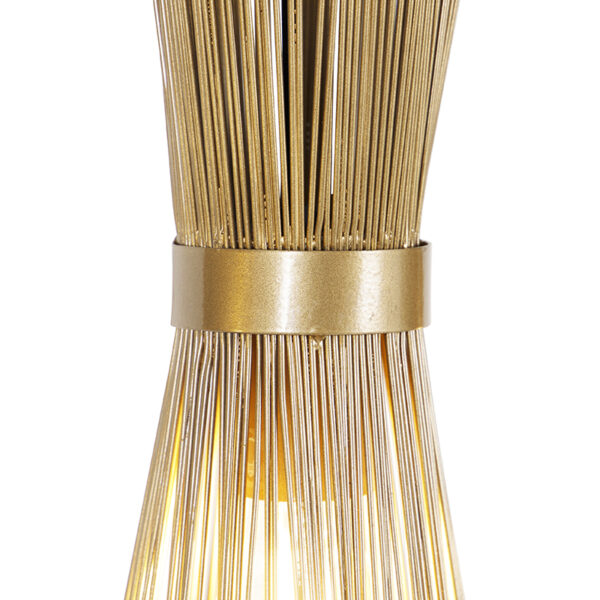 Landelijke hanglamp goud langwerpig 3-lichts - Broom - Afbeelding 2