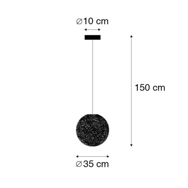 Landelijke Hanglamp grijs 35 cm - Corda - Afbeelding 3