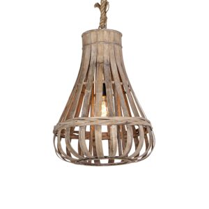hanglampen Landelijke hanglamp hout met touw 42cm Excalibur HoutTouw Bruin Een landelijke deze Daarom prachtig in jouw landelijk interieur. Hij heeft een