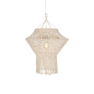 hanglampen Landelijke hanglamp 90 cm Macra Touw Beige Breng de natuur in huis met deze De beige kap is gemaakt van touw en zorgt voor een mooi lichteffect aan