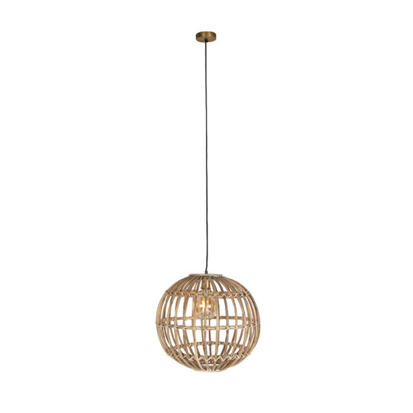 Landelijke hanglamp naturel bamboe - Cane Ball 50 - Afbeelding 2