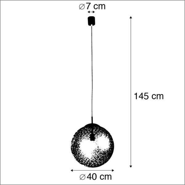 Landelijke hanglamp roestbruin 40cm - Kreta - Afbeelding 3