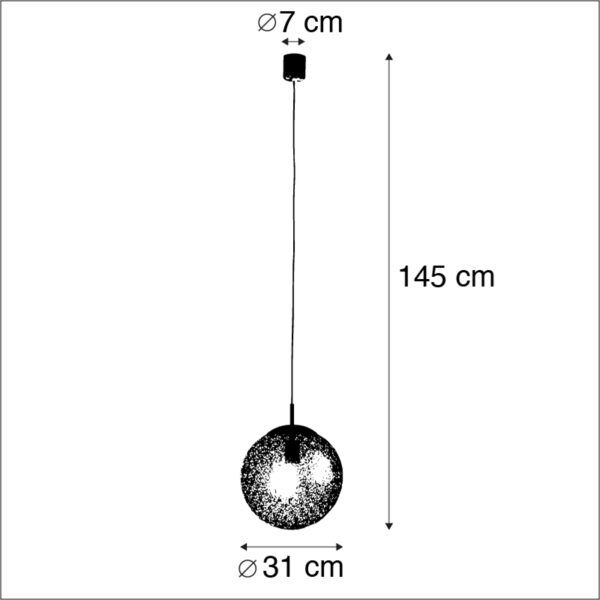 Landelijke hanglamp roestbruin 30cm - Kreta - Afbeelding 3
