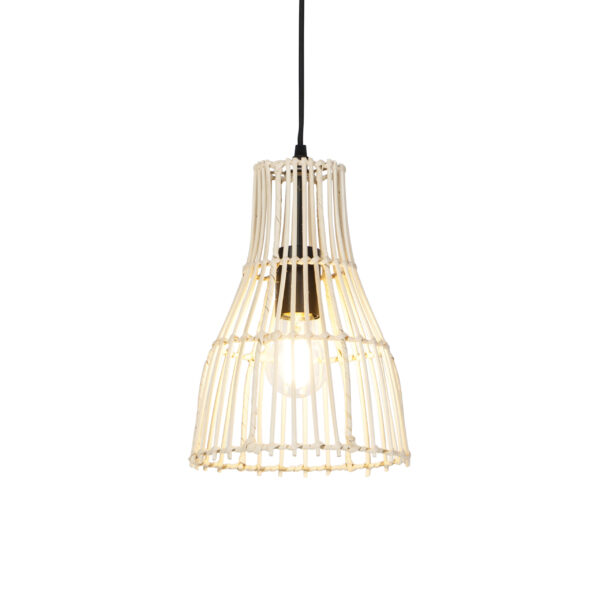 hanglampen Landelijke hanglamp rotan 20 cm Botello RotanStaal Beige Hoe gaaf is deze Rotan weer helemaal hip en daarom subtiele onmisbaar in elk De lamp heeft