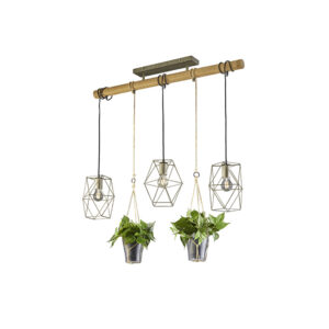hanglampen Landelijke hanglamp staal met hout Sarah StaalGlasHout Staal Hanglamp past heel goed bij een landelijk interieur. De Organic Nature stijl zie je
