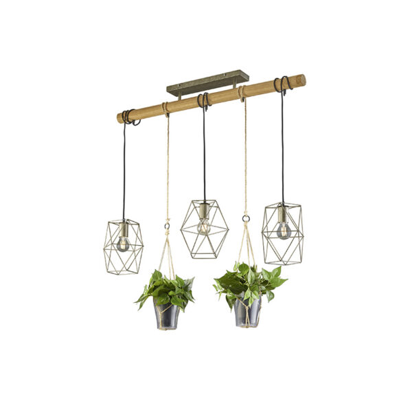 hanglampen Landelijke hanglamp staal met hout Sarah StaalGlasHout Staal Hanglamp past heel goed bij een landelijk interieur. De Organic Nature stijl zie je