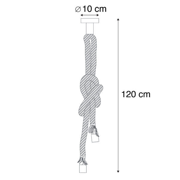 Landelijke hanglamp van touw 2-lichts - Ropa - Afbeelding 3