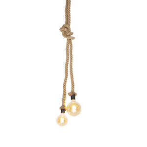 hanglampen Landelijke hanglamp van touw Ropa TouwStaal Bruin De landelijke woonstijl is een combinatie natuurlijke elementen en materialen. Daarom past deze