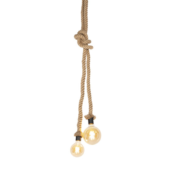 hanglampen Landelijke hanglamp van touw Ropa TouwStaal Bruin De landelijke woonstijl is een combinatie natuurlijke elementen en materialen. Daarom past deze