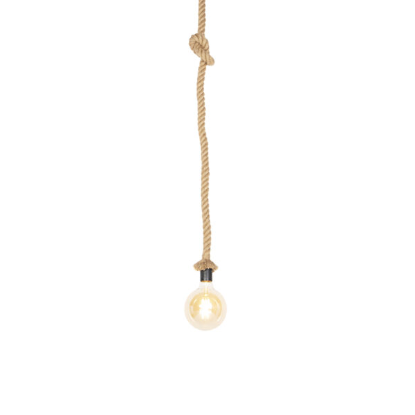 hanglampen Landelijke hanglamp van touw Ropa TouwStaal Bruin De landelijke woonstijl is een combinatie natuurlijke elementen en materialen. Daarom past deze