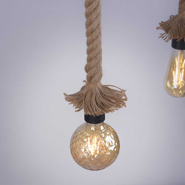 Landelijke hanglamp van touw 4-lichts - Ropa - Afbeelding 2