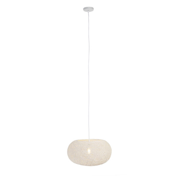 Landelijke hanglamp wit 50 cm - Corda Flat - Afbeelding 2
