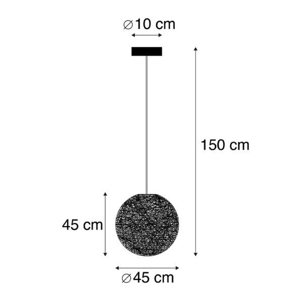 Landelijke hanglamp wit 45 cm - Corda - Afbeelding 3