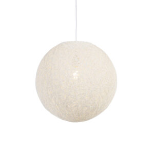 hanglampen Landelijke hanglamp wit 45 cm Corda Papier Wit Voor een geweldig sfeerlicht in huis is deze lamp de beste De bol gemaakt van tot touw geweven papier