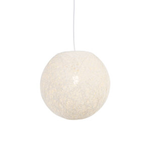 hanglampen Landelijke hanglamp wit 35 cm Corda Papier Wit Voor een geweldig sfeerlicht in huis is deze lamp de beste De bol gemaakt van tot touw geweven papier