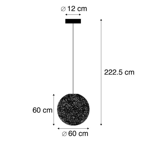 Landelijke hanglamp wit 60 cm - Corda - Afbeelding 3