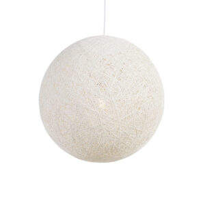hanglampen Landelijke hanglamp wit 60 cm Corda PapierStaal Wit Geef je woning een luchtige en frisse uitstraling met de ronde hanglamp. De bol is gemaakt van