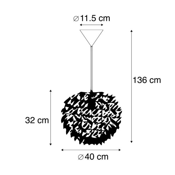 Landelijke hanglamp wit - Feather - Afbeelding 2