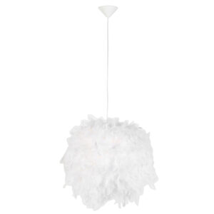 hanglampen Landelijke hanglamp wit Feather KunststofStof Wit Met deze opvallende met veren versierde heb je meteen een prachtige in Deze gekke lamp zorgt al