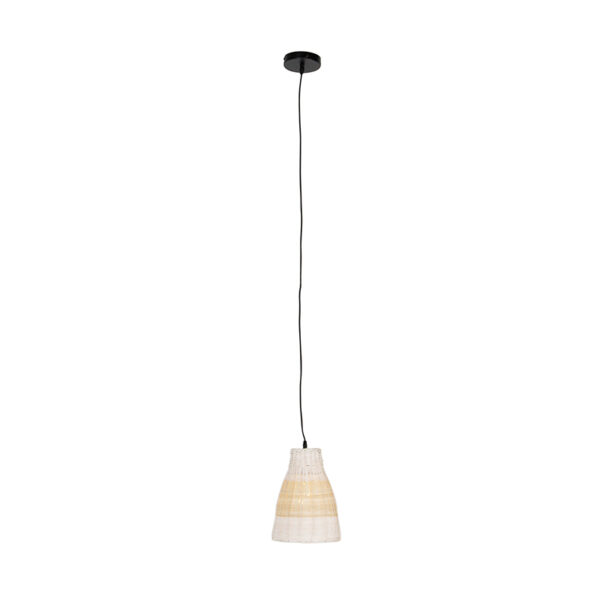 Landelijke hanglamp wit met rotan 20 cm - Burn Rattan - Afbeelding 2