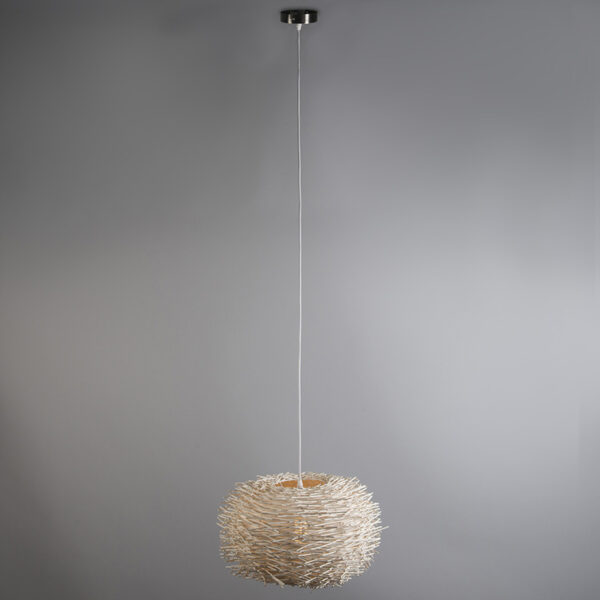 Landelijke hanglamp wit rotan - Hatch 45 - Afbeelding 2