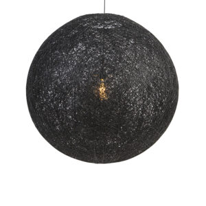hanglampen Landelijke hanglamp zwart 80 cm Corda PapierStaal Zwart Voor een geweldig sfeerlicht in huis is deze lamp de beste De bol gemaakt van tot touw