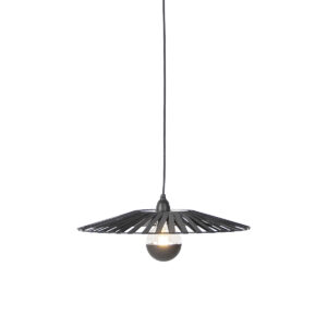 hanglampen Landelijke hanglamp zwart 46 cm Leia StofStaal Zwart Wauw wat een fleurige lamp is Zijn ronde vorm met spijlen zorgt ervoor dat hij prachtig