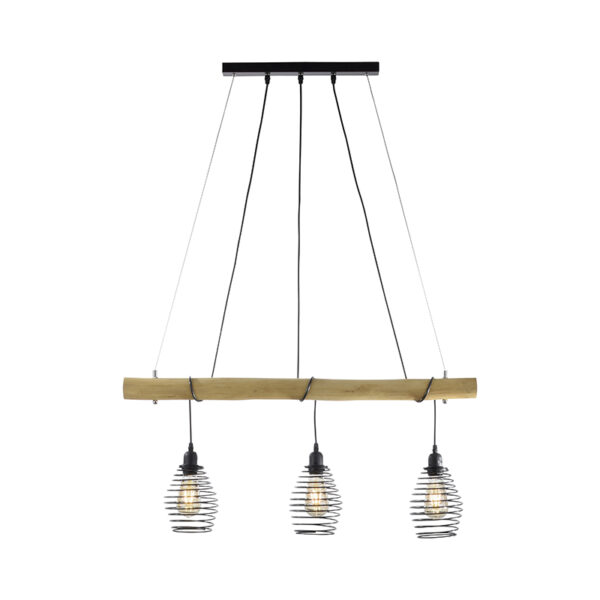 hanglampen Landelijke hanglamp zwart met hout Sverre HoutStaal Naturel Maak jouw interieur af Deze is afgewerkt in het naturel en gemaakt van hout. In een